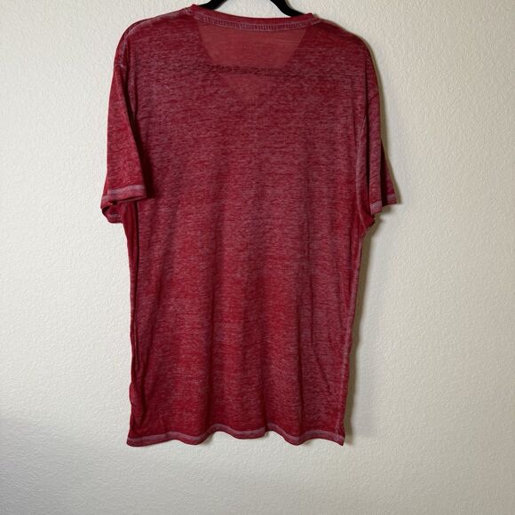 Buckle Black Mens Burnout V-Neck T-Shirt Large Casual Short Sleeve Red - Picture 3 of 5